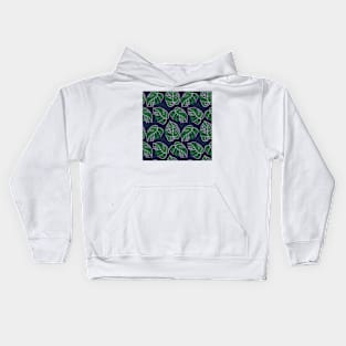 Tropical pattern with monstera leaves Kids Hoodie